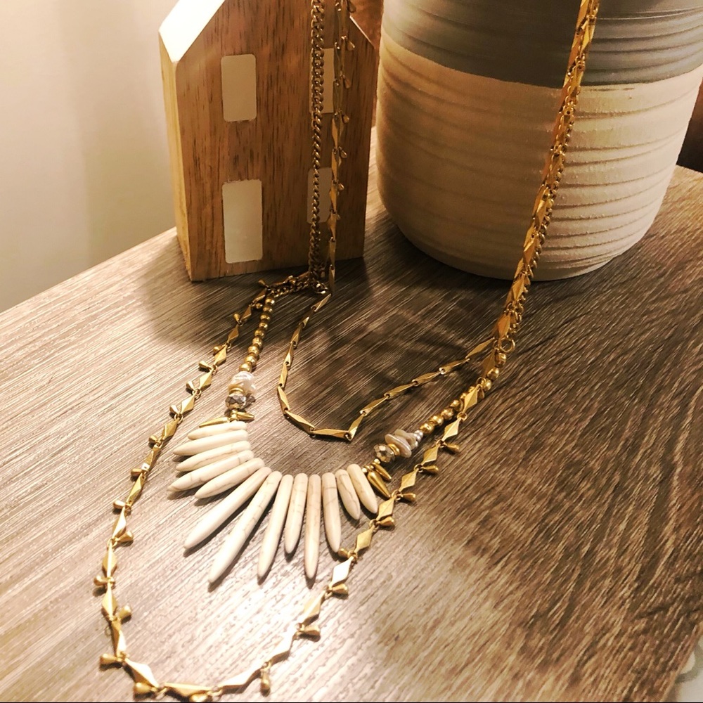 Stella k Dot gold statement necklace
